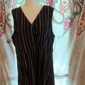 Terra & Sky Black and White Striped Maxi Dress